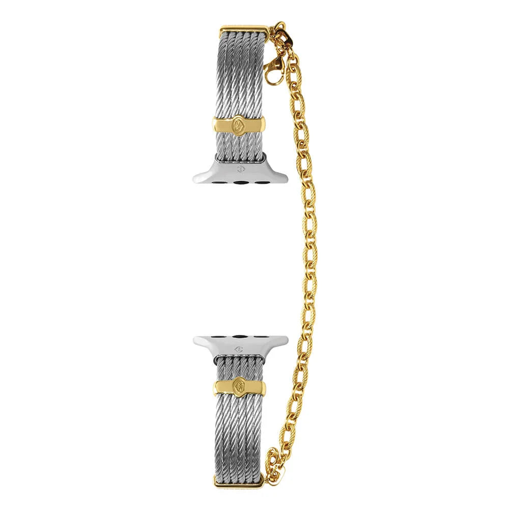 Steel with Yellow Gold Décors_Wrist 18cm